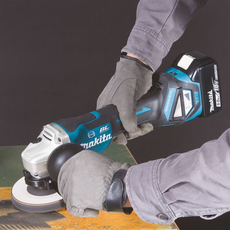 Makita DGA518ZU Vinkelslip 18V 125mm BL Paddle AWS (Utan batterier)