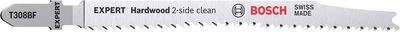 Bosch Expert ‘Hardwood 2-side clean’ T 308 BF sticksågblad, 100 st för Plastbelagda skivor, Multiplexskiva