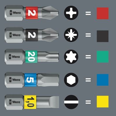 Wera 840/1 IMP DC Hex-Plus DIY Impaktor-bits 10st