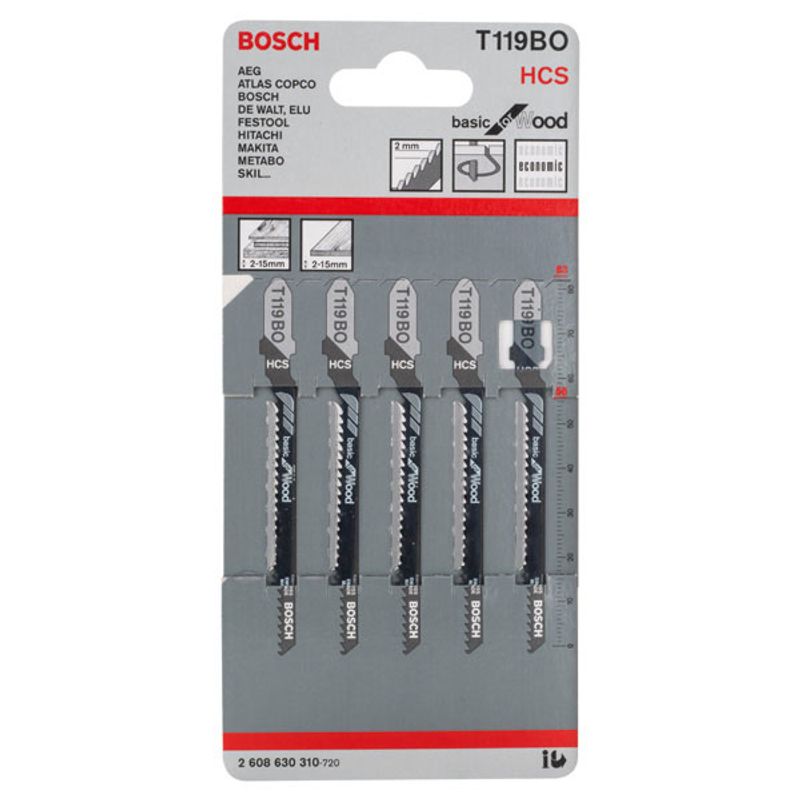 Bosch T119BO Sticksågsblad 5-P Mjuka träslag (2-15 mm)