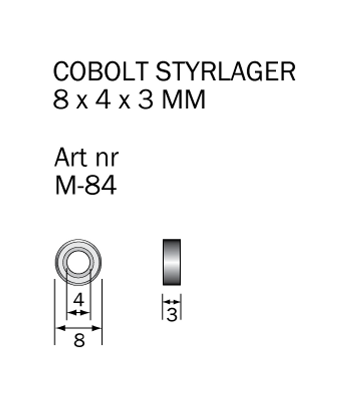 Cobolt Kullager D=8 x d=4 mm, H=3mm
