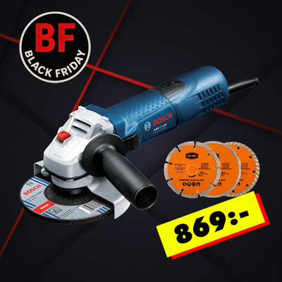 Bosch GWS 7-125 C Vinkelslipspaket inkl 3st diamantklingor