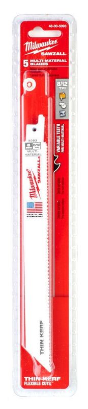 Milwaukee Tigersågblad Universal 200mm 8/12 TPI för Trä, metall och plast