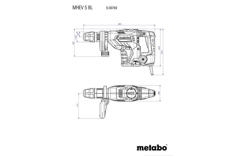 Metabo MHEV 5 BL Mejselhammare SDS-MAX 8,7 joule