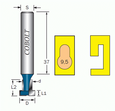 Cobolt T-Spårfräs D=95 d=64 L=32