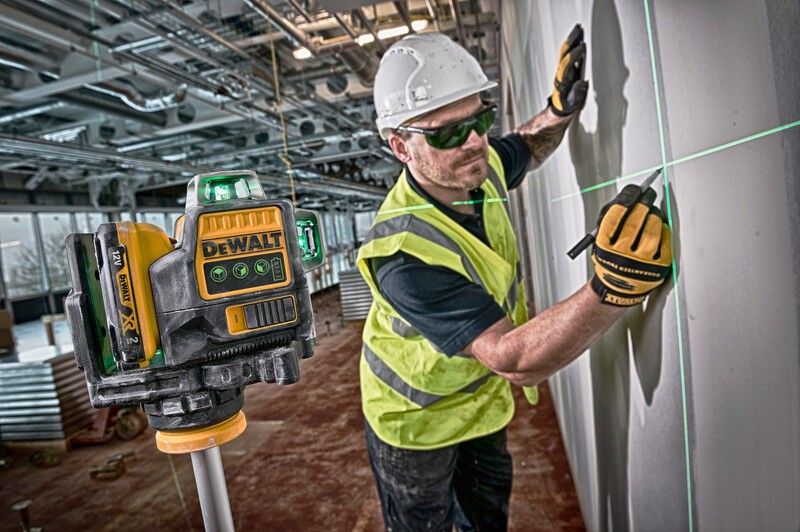 DeWalt DCE089D1G Grön Linje-/Korslaser 3x360° (1x2,0ah)