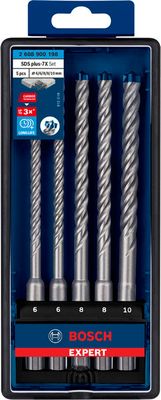 Bosch Expert SDS plus-7X hammarborrsats, 6/6/8/8/10 mm, 5 st.