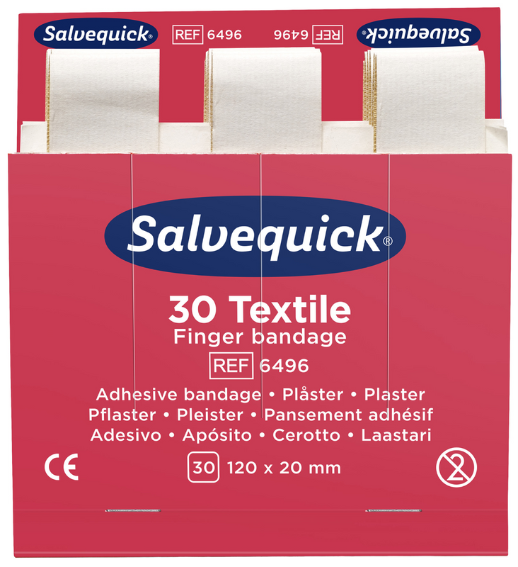 Cederroth Salvequick Plåster Extra Långa Textil 20x120mm 180ST