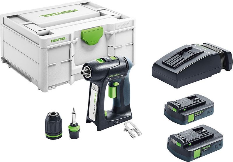 Festool C 18 LI 3,1-Compact Borr-/Skruvdragare 18V (2x3,1ah)