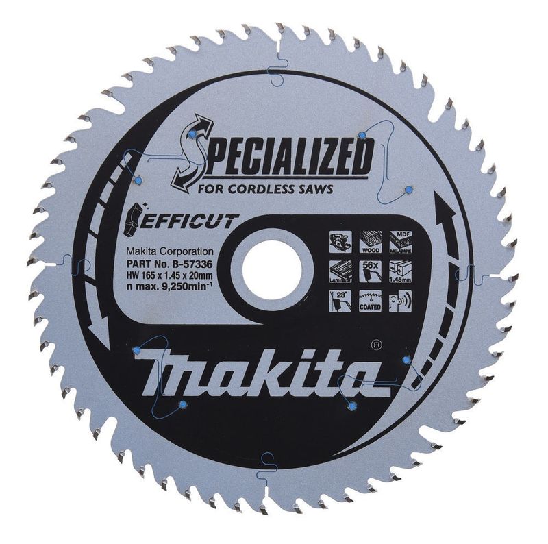 Makita B-57336 Sågklinga Efficut T.C.T 165x20mm 56T