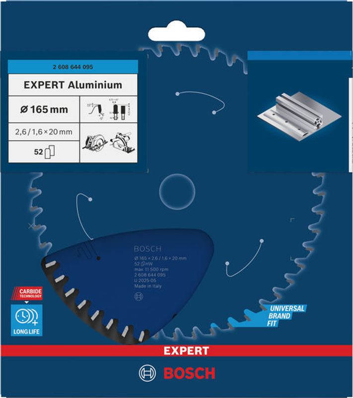 Bosch Sågklinga EXPERT Aluminium 165x20x2,8mm 52T