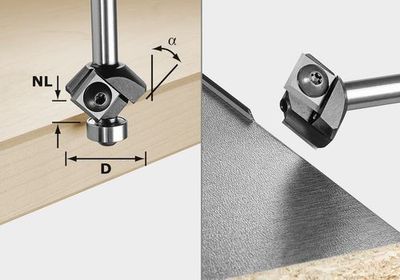 Festool Fasfräs med vändskär S8 HW 45° D27 12x12 KL