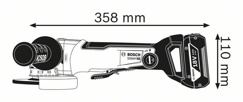 Bosch GWX 18V-10 PC Vinkelslip 125mm 18V X-LOCK L-BOXX (Utan batterier)
