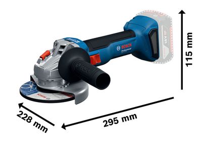 Bosch GWS 18V-8 Vinkelslip 18V 125mm L-BOXX (utan batterier)