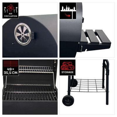 Landmann Kolgrilltunna 550 kompakt grillvagn