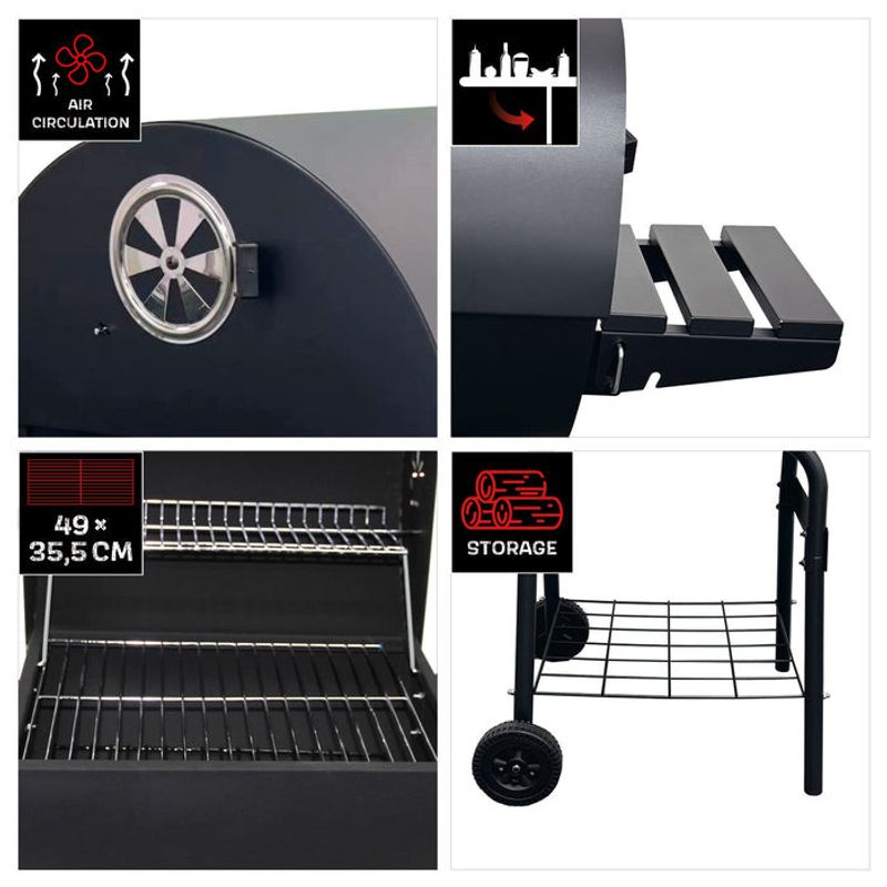 Landmann Kolgrilltunna 550 kompakt grillvagn