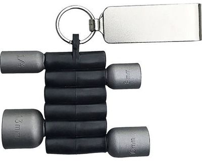 Magnethylsor i clips, 1/4",8,10,13 mm (4 st)