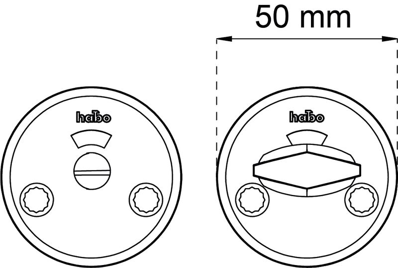 Habo WC-beslag A262 Svart aluminium SB