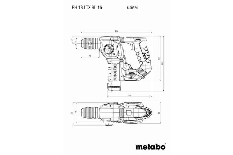 Metabo Borrhammare BH 18 LTX BL 16 18V (utan batteri)