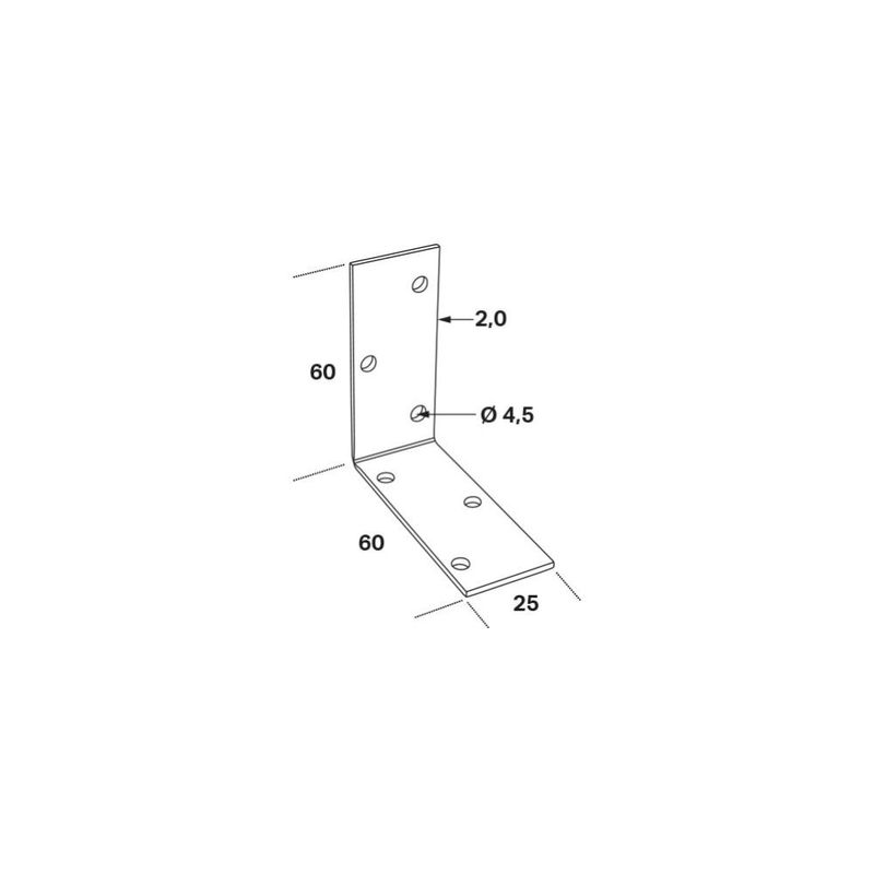 FAST CC Vinkelbeslag ABL 60x60x2,0x25