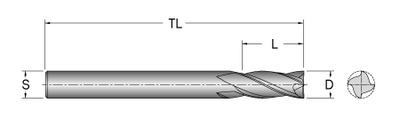 Cobolt Spiralfräs D=6 L=19 TL=76 S=6
