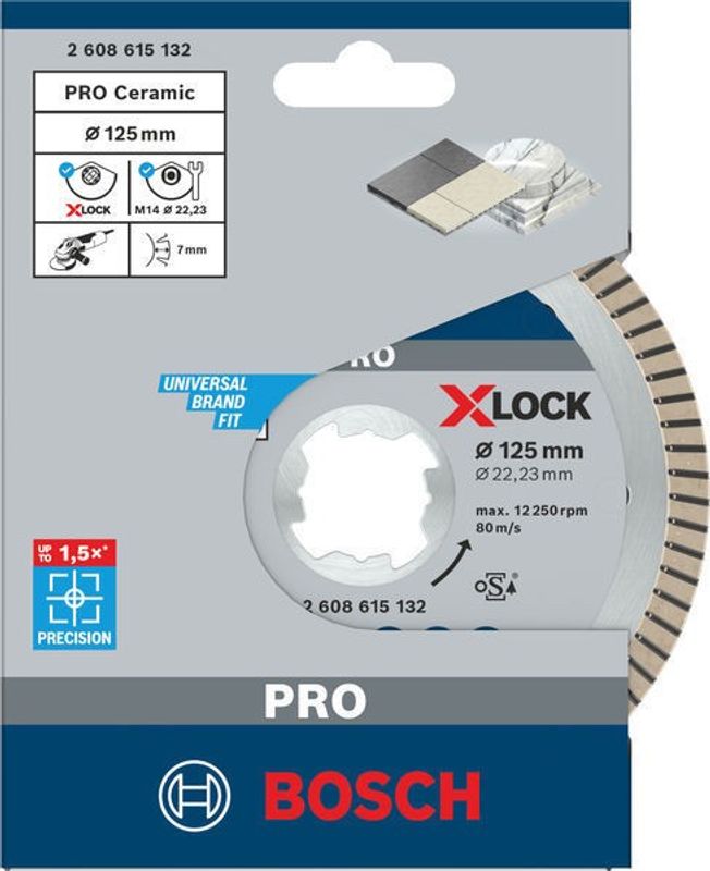 Bosch X-LOCK Kapskiva 125mm Best for Ceramic-T