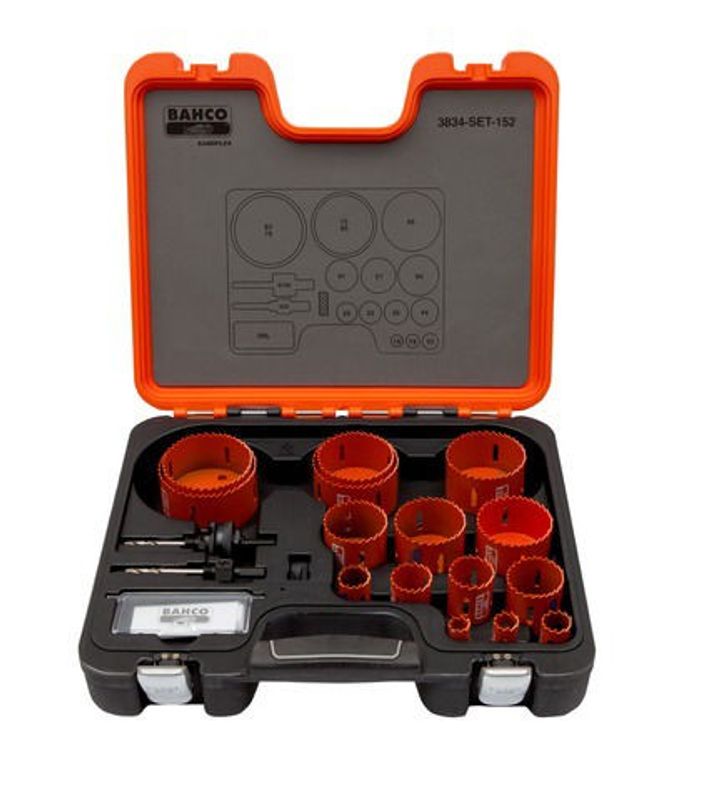 Bahco 3834-SET-152 Hålsågssats 16-83mm 15-delar