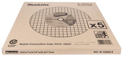 Makita B-10665-5 Kapskiva 355x25,4mm 5st