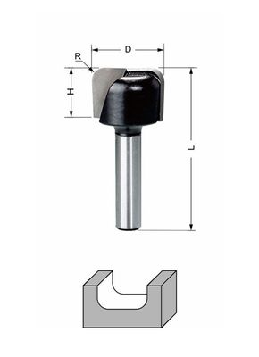 Delver Kanalfräs/Skålfräs 22x16xR4.5x50 S=8