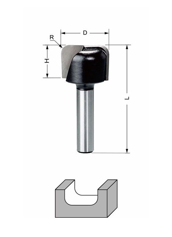 Delver Kanalfräs/Skålfräs 22x16xR4.5x50 S=8