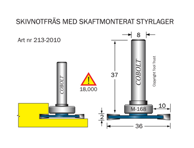 Cobolt Skivnotfräs L=2,0 / F=10 D=36 S=8