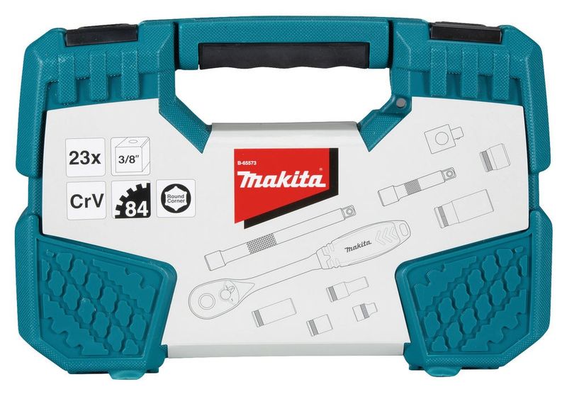 Makita B-65573 Hylsnyckelsats 3/8" 23-delar, korta & långa hylsor