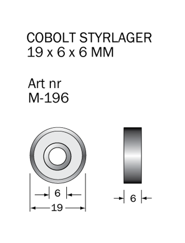 Cobolt Kullager 19 x 6 mm
