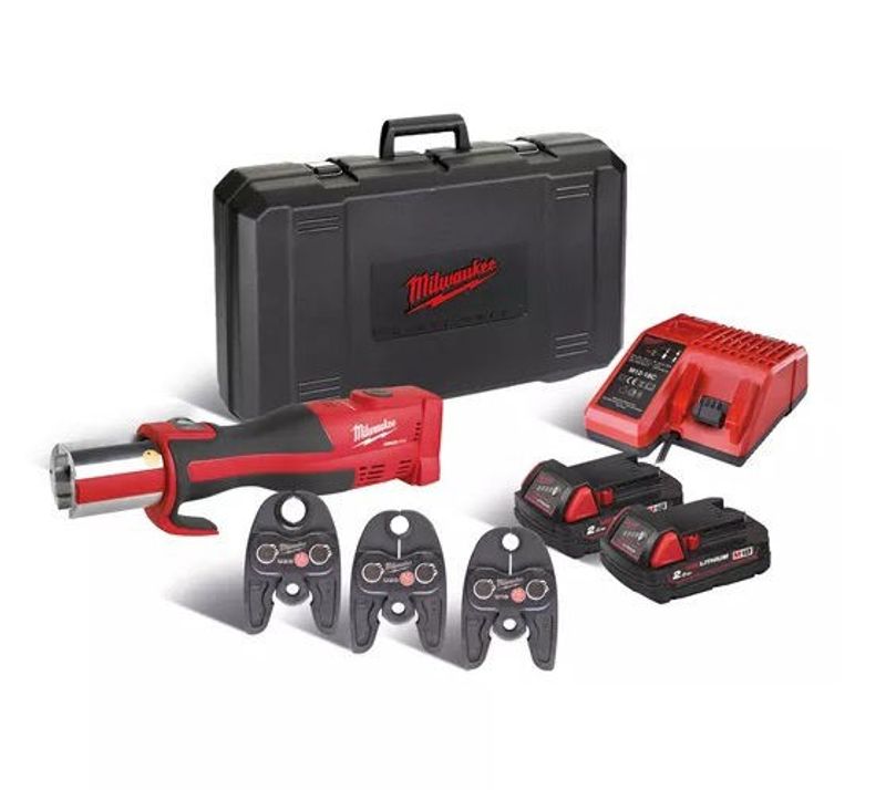 Milwaukee M18 BLHPT-202C U-SET force logic kolborstfritt pressverktyg (2x2,0ah)
