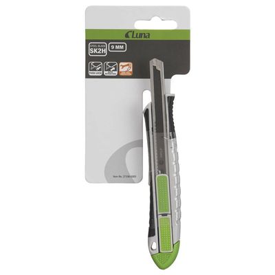 Luna L9-COMB Brytbladskniv 9mm med fast-/autoindragbart blad