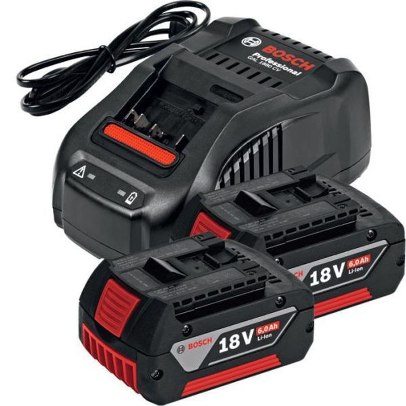 Bosch 18V Batteripaket (2x6,0ah + Snabbladdare)