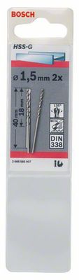 Bosch HSS slipad spiralborr metall 1,5x40mm 2 st