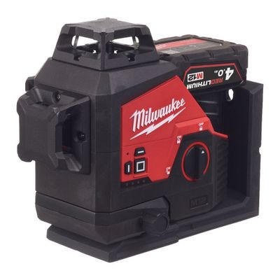 Milwaukee M12 3PLSKIT-401P Treplanslaser – Grön 360° med hög precision