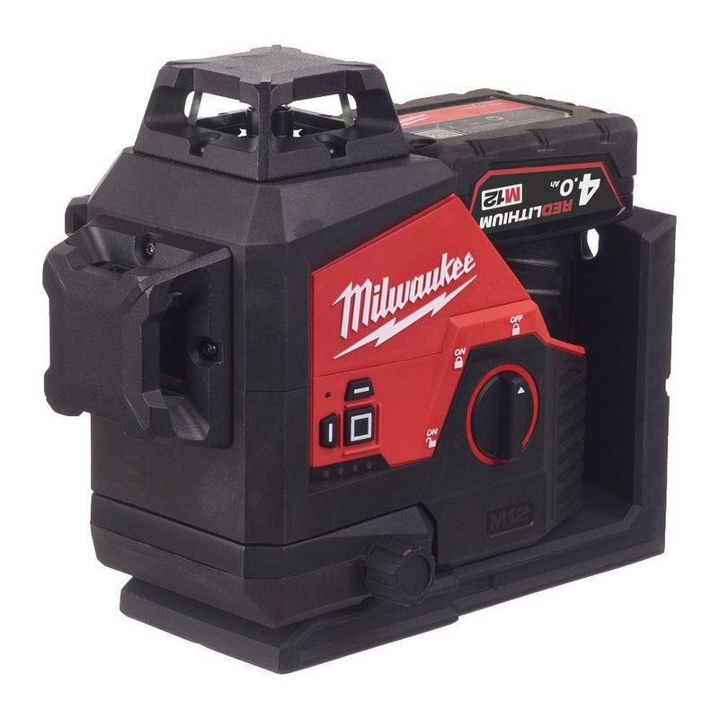 Milwaukee M12 3PLSKIT-401P Treplanslaser – Grön 360° med hög precision