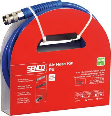 Senco Luftslangspaket Universal 10m x 8mm (innerdiameter), 12mm (ytterdiameter)