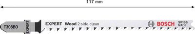 Bosch Expert ‘Wood 2-side clean’ T 308 BO sticksågblad, 5 st