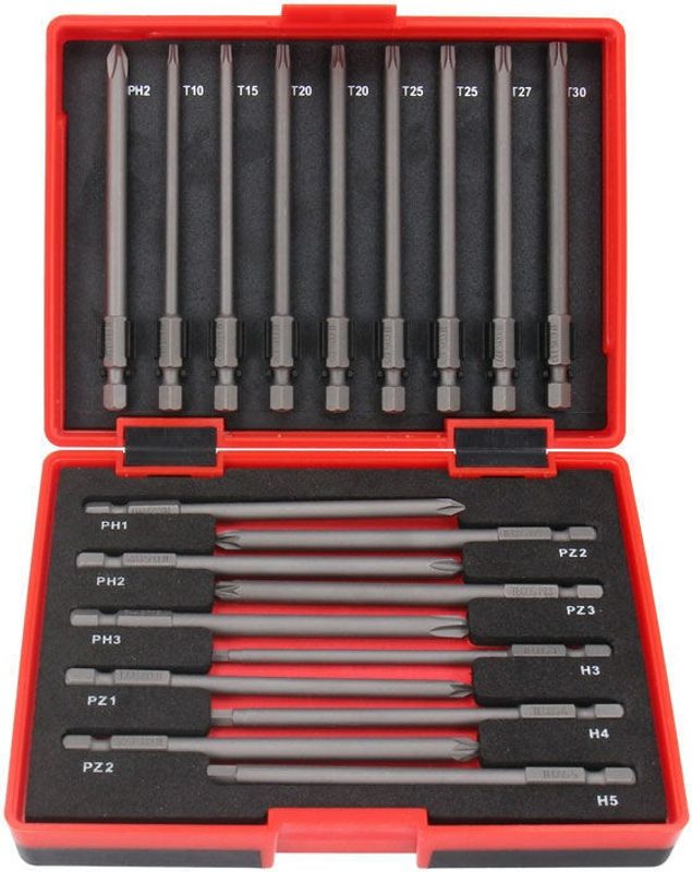 Tecos T-B019 Bitssats 19 delar 100 mm med Maskinfäste