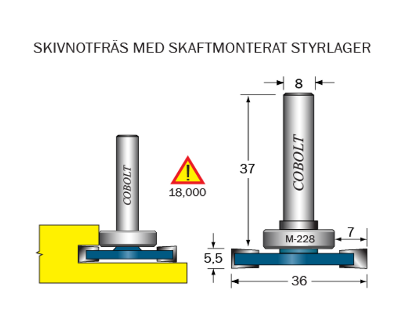 Cobolt Skivnotfräs L=5.5 F=7 D=36 S=8