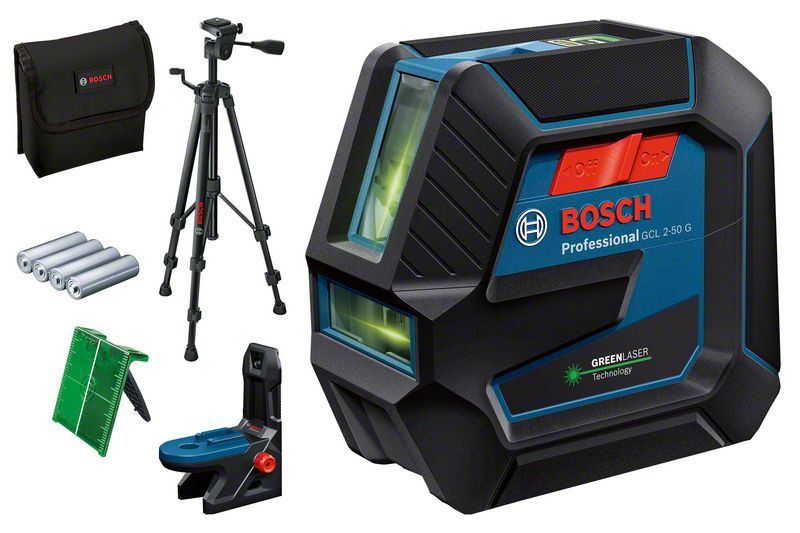 Bosch GCL 2-50/RM10 Kombilaser Grön inkl stativ BT 150