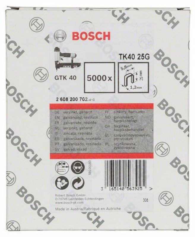 Bosch Klammer 1,2mm x 25mm (5000st)
