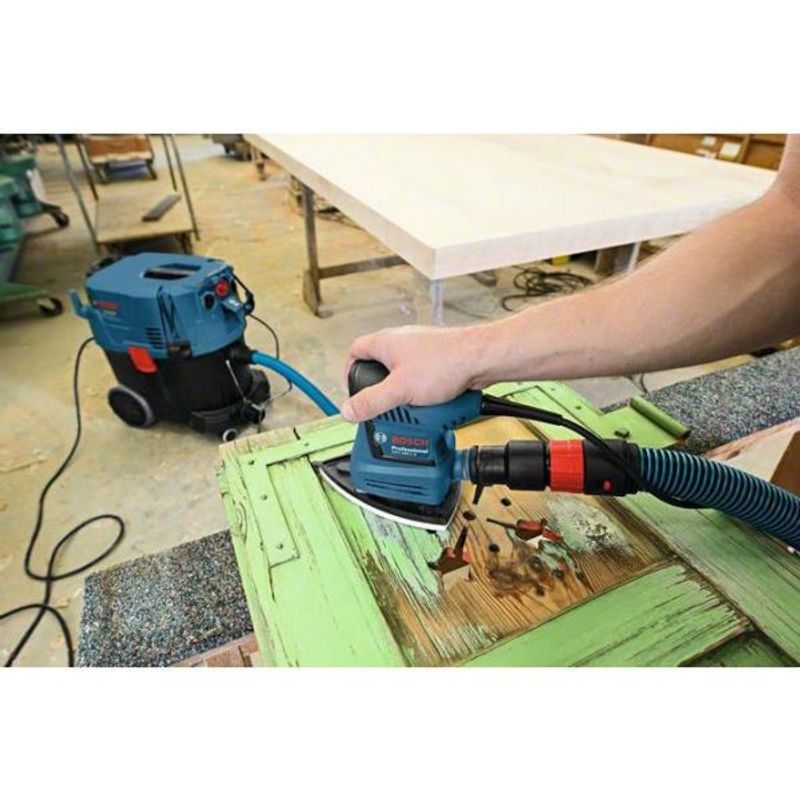 Bosch GSS 160-1 Multi Planslipmaskin i L-Boxx (3st Slipplattor)