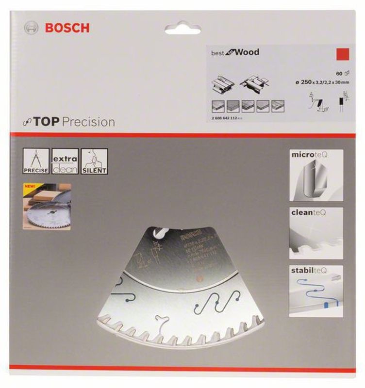 Bosch Sågklinga Top Precision 250mm x 60T