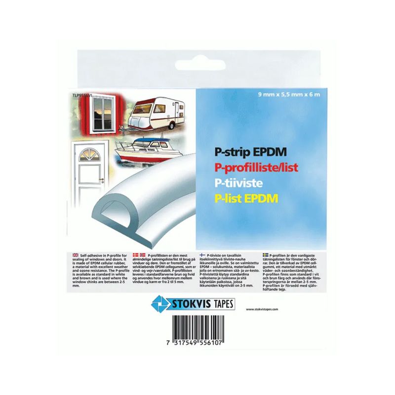 Stokvis P-list EPDM Brun 9mm x 5,5mm x 6m