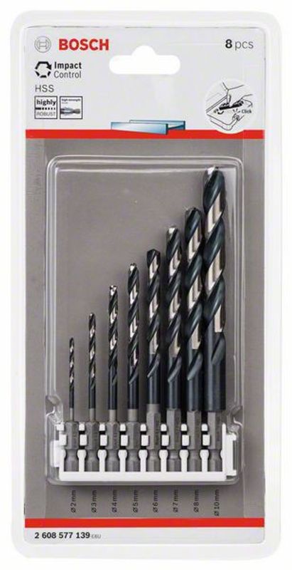 Bosch Metallborrsats HSS IMPACT 2-10mm (8-delar)