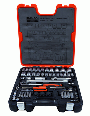 Bahco S800 Hylsnyckelsats 1/4" & 1/2" 77-delar